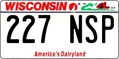 WI license plate 227NSP