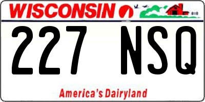 WI license plate 227NSQ