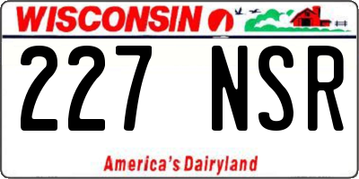 WI license plate 227NSR