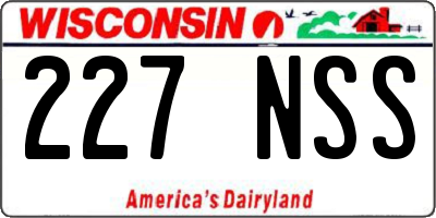 WI license plate 227NSS