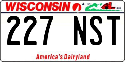 WI license plate 227NST