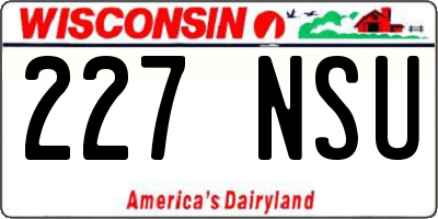 WI license plate 227NSU