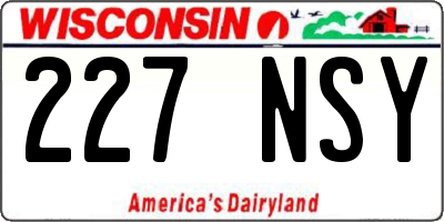 WI license plate 227NSY