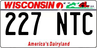 WI license plate 227NTC