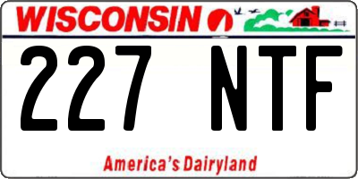 WI license plate 227NTF