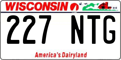 WI license plate 227NTG