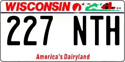 WI license plate 227NTH
