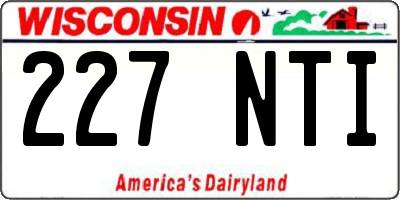 WI license plate 227NTI
