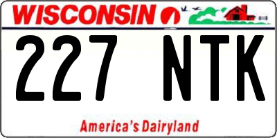 WI license plate 227NTK