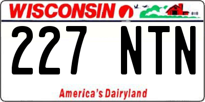 WI license plate 227NTN