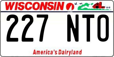 WI license plate 227NTO
