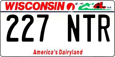 WI license plate 227NTR