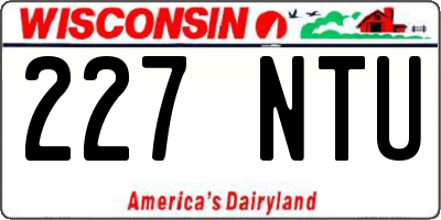 WI license plate 227NTU