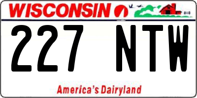 WI license plate 227NTW