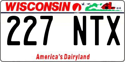 WI license plate 227NTX