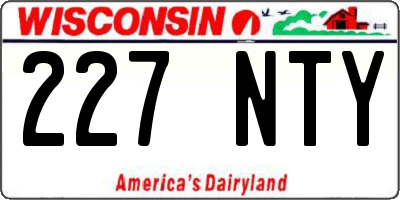 WI license plate 227NTY