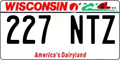 WI license plate 227NTZ