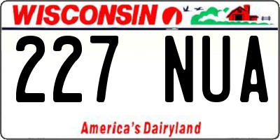 WI license plate 227NUA