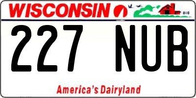 WI license plate 227NUB