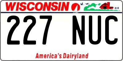 WI license plate 227NUC