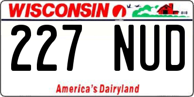 WI license plate 227NUD