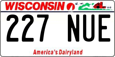 WI license plate 227NUE