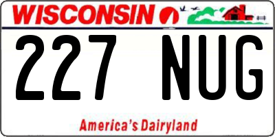 WI license plate 227NUG