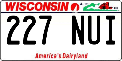 WI license plate 227NUI