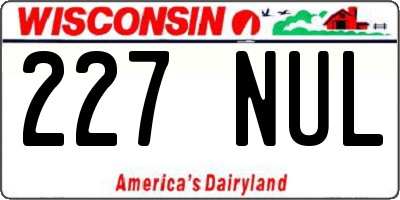 WI license plate 227NUL