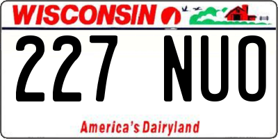 WI license plate 227NUO