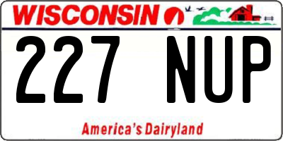 WI license plate 227NUP