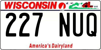WI license plate 227NUQ