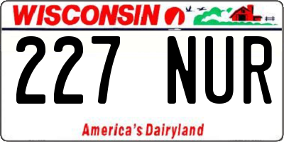 WI license plate 227NUR