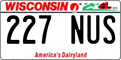 WI license plate 227NUS