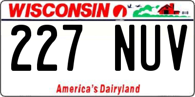 WI license plate 227NUV