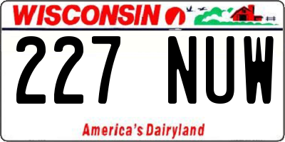 WI license plate 227NUW