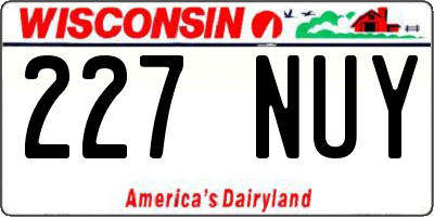 WI license plate 227NUY