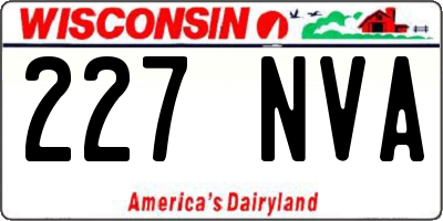 WI license plate 227NVA