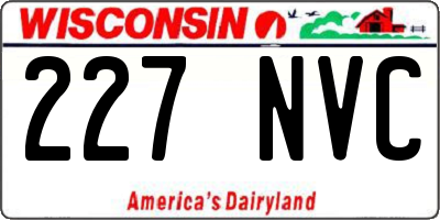 WI license plate 227NVC