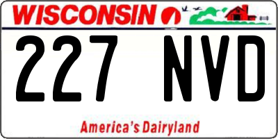 WI license plate 227NVD