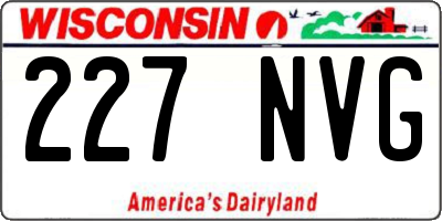 WI license plate 227NVG