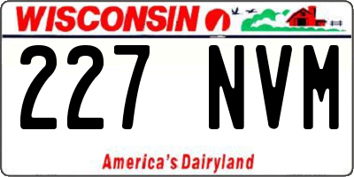 WI license plate 227NVM