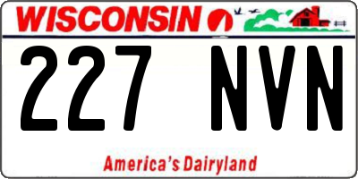 WI license plate 227NVN