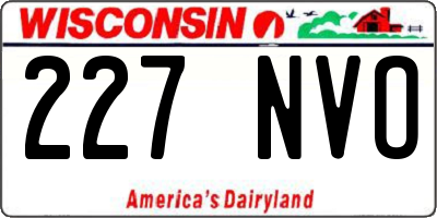 WI license plate 227NVO
