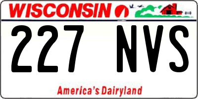 WI license plate 227NVS