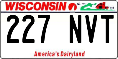WI license plate 227NVT