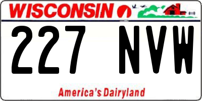 WI license plate 227NVW