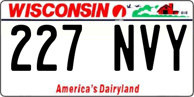 WI license plate 227NVY