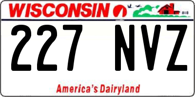 WI license plate 227NVZ