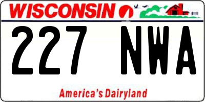 WI license plate 227NWA